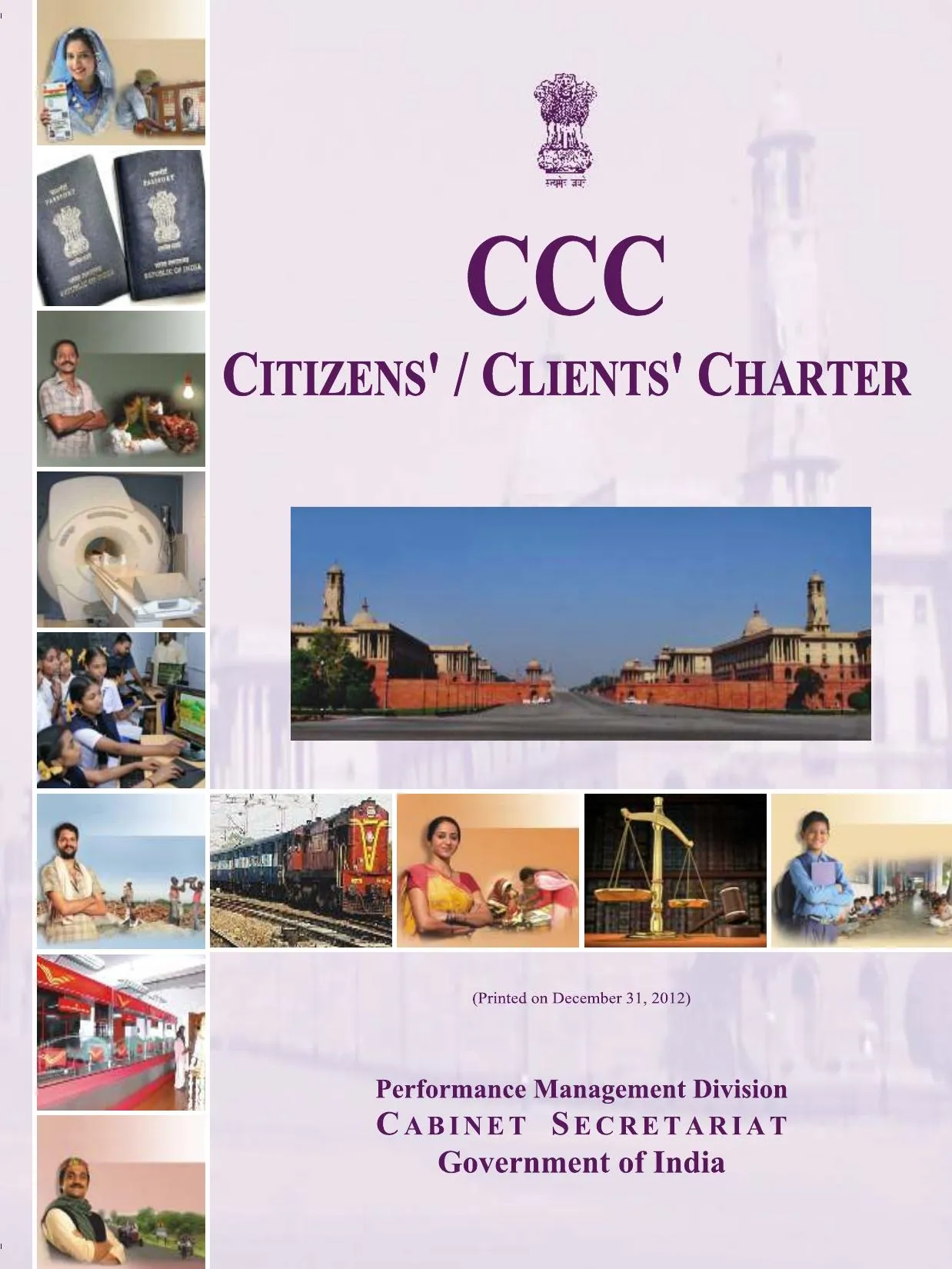 Cover page: Sample Citizens' / Clients' Charter (CCC), Cabinet Secretariat