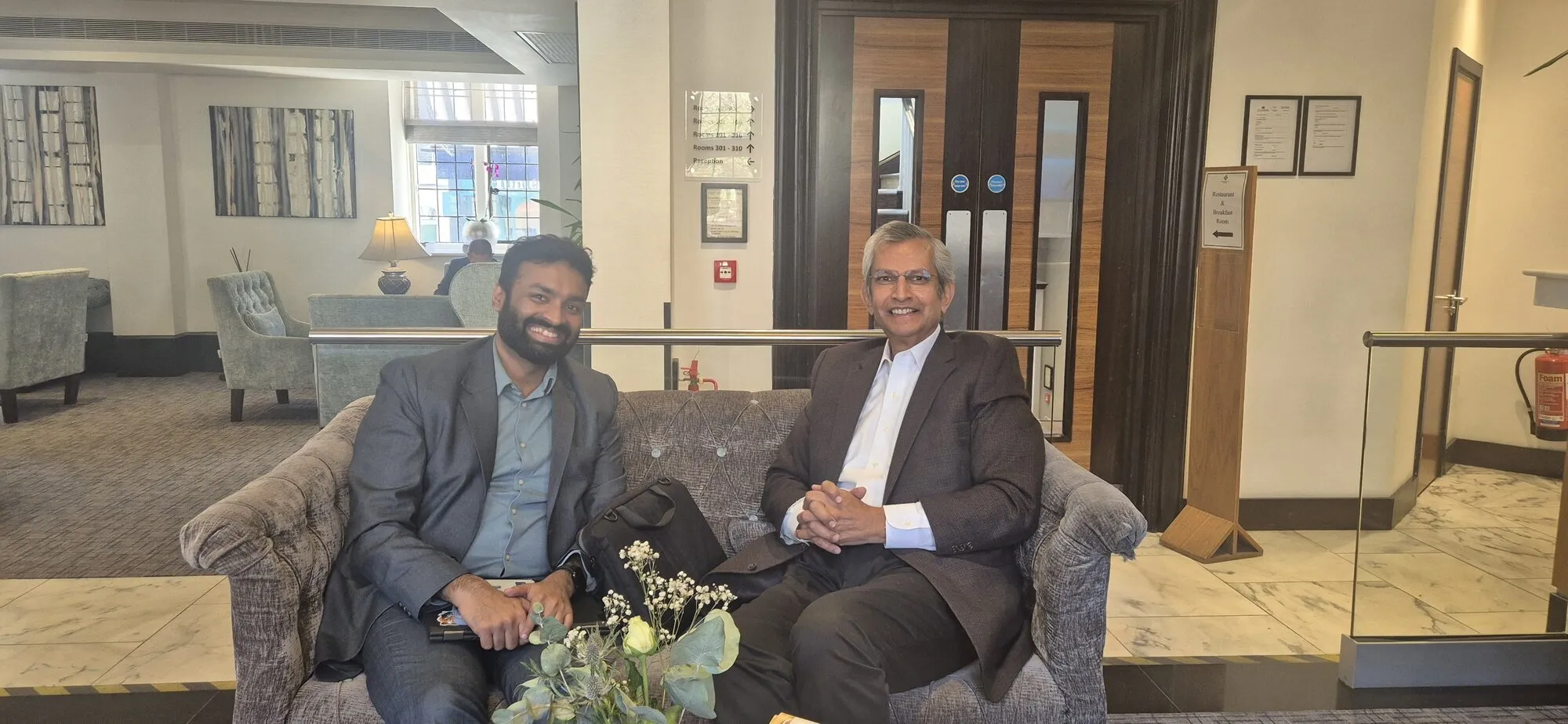With Rajiv Nair in London