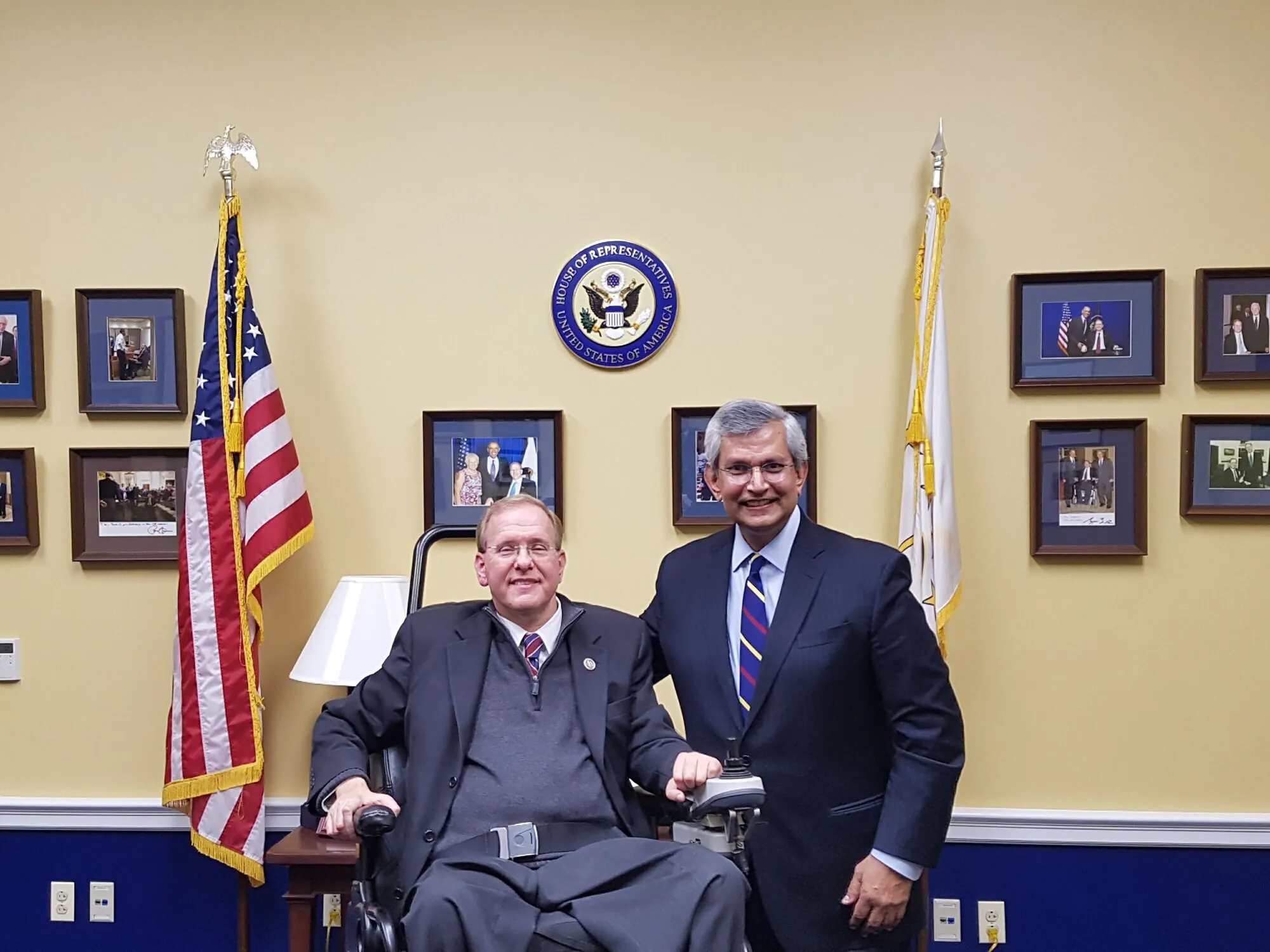 With Representative Langevin at his office in the US House of Congress.