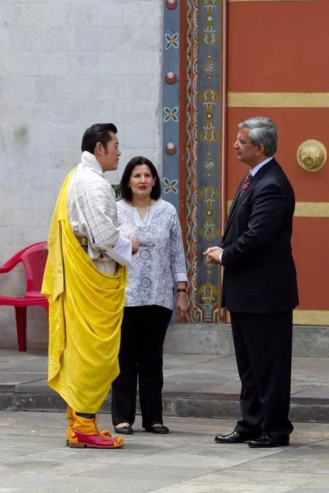 Dr. Prajapati Trivedi and Mrs. Supreeti Trivedi with His Royal Majesty the King of Bhutan