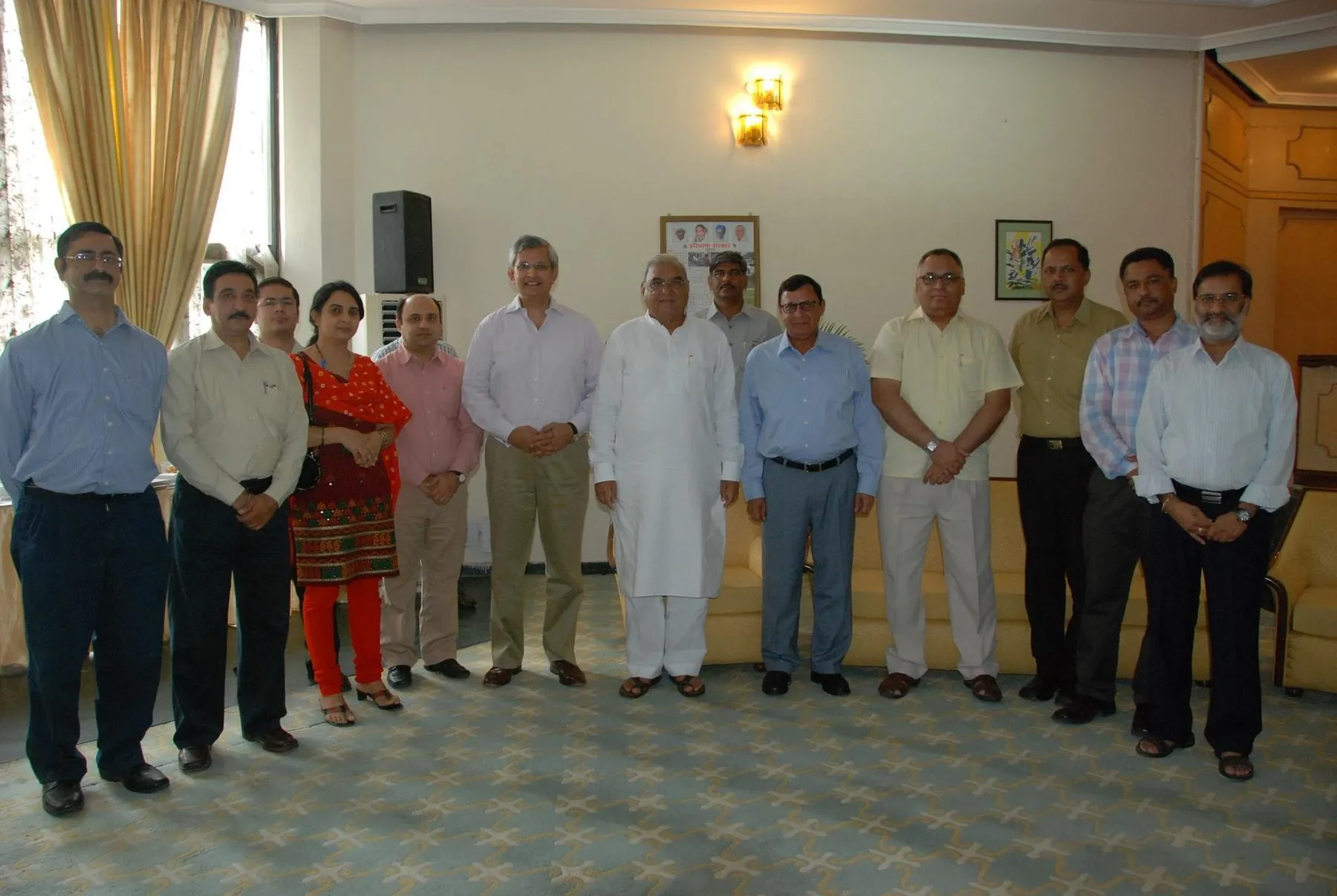 Prof. Prajapati Trivedi with the Chief Minister and Chief Secretary of Haryana