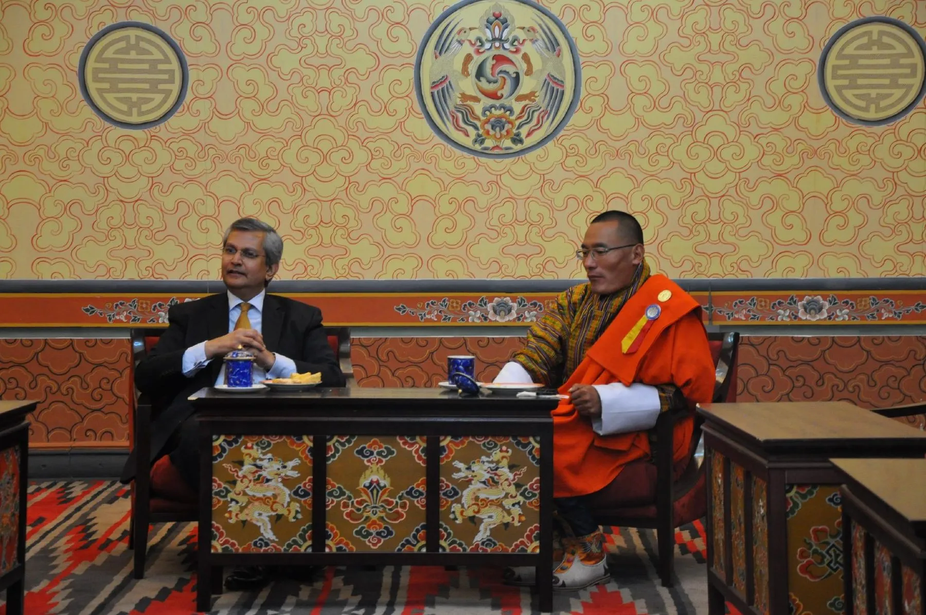 Prof. Prajapati Trivedi with the Prime Minister of Bhutan, Tshering Tobgay