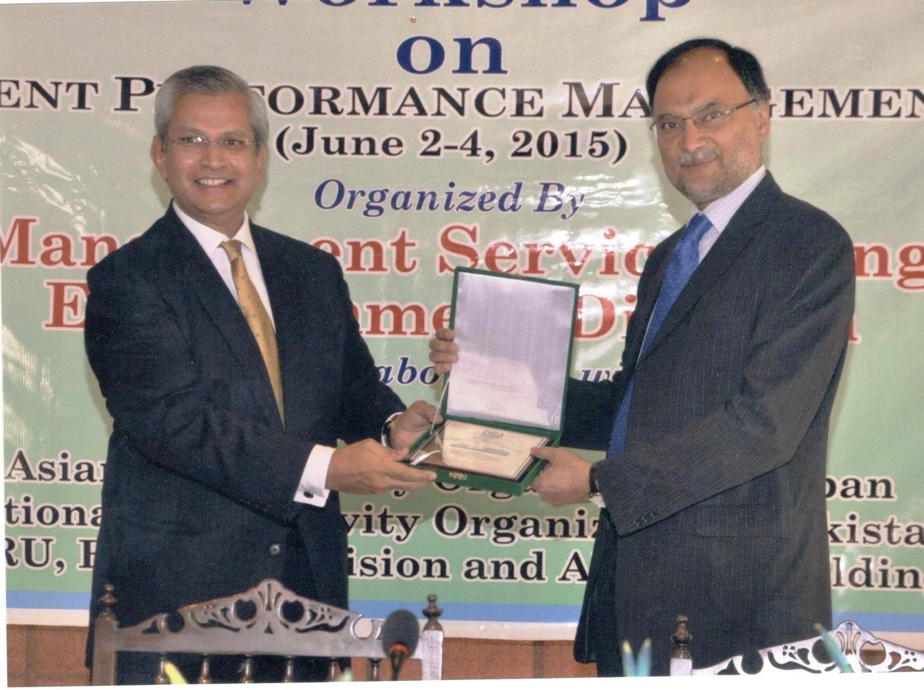 Prof. Trivedi with Prof. Ahsan Iqbal, Pakistan's Federal Minister for Planning, Development and Reforms