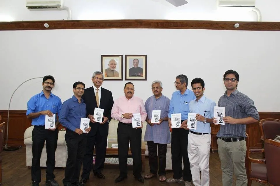 Prof. Trivedi with Dr. Jitendra Singh at the launch of I-the-Citizen