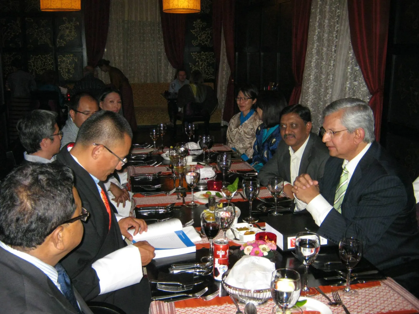 Working dinner during the Bhutan visit