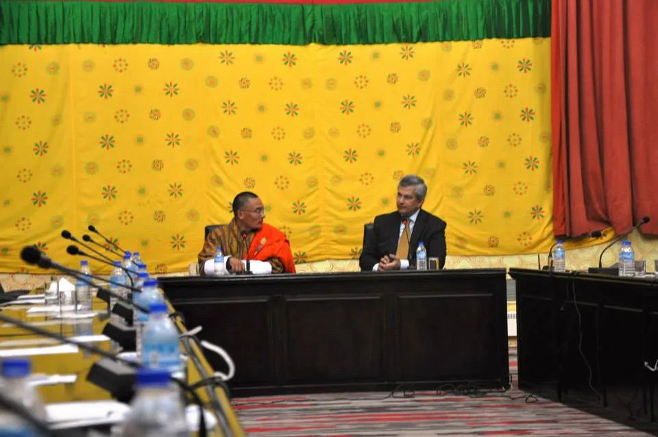 Briefing the Bhutanese Cabinet on Government Performance Management System