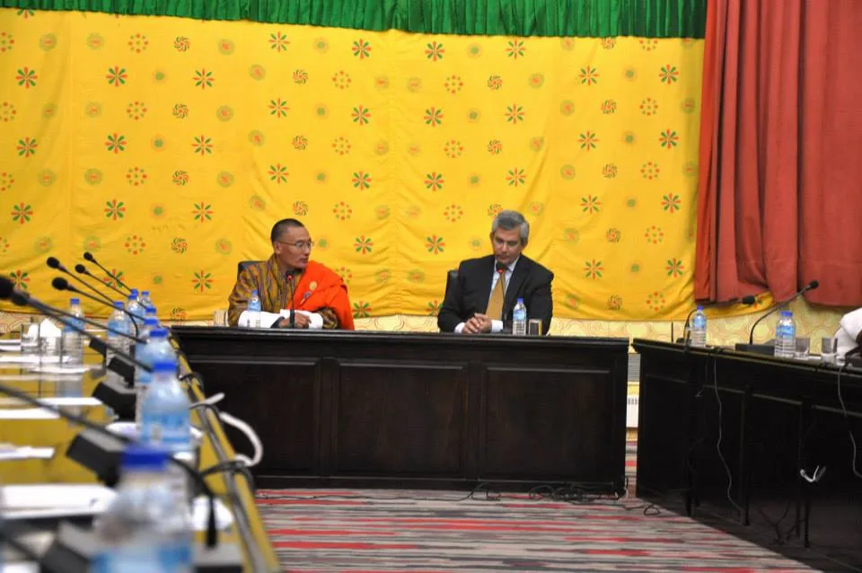 Briefing the Bhutanese Cabinet on Government Performance Management System
