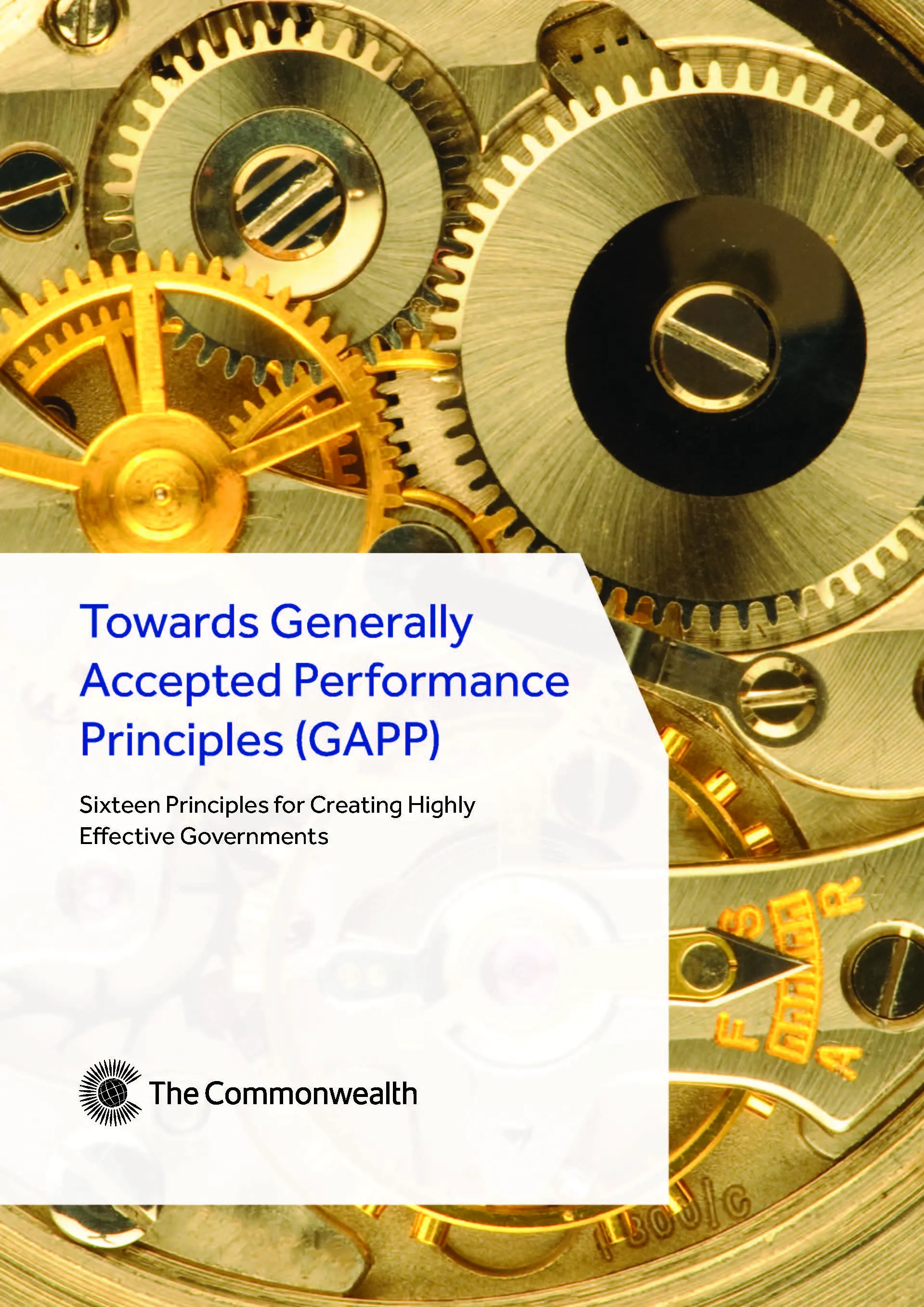 Cover page: Towards Generally Accepted Performance Principles (GAPP) — Sixteen Principles for Creating Highly Effective Governments