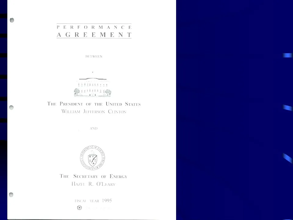 Performance Agreement President of United States