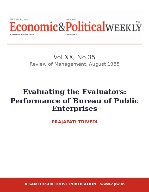 Cover page: Evaluating the Evaluators — Performance of Bureau of Public Enterprises