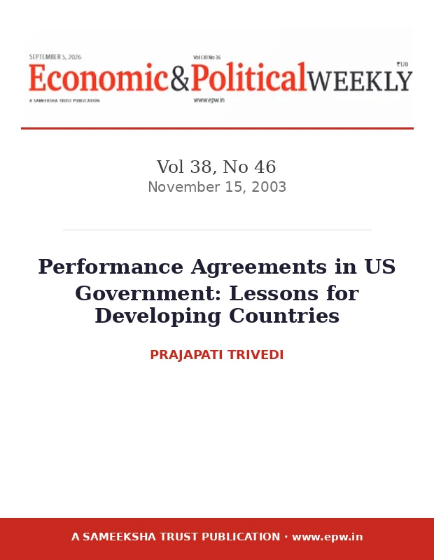 Cover page: Performance Agreements in US Government — Lessons for Developing Countries