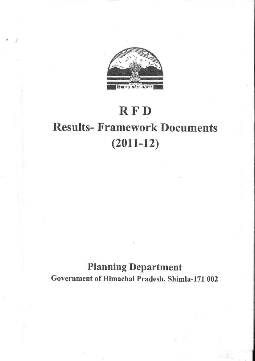 Cover page: Results-Framework Document, Planning Department, Himachal Pradesh (Shimla)